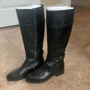 Coach black leather boots.  Lightly worn.